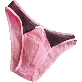 Mens Sissy Panties,Men Thin Bikini Briefs Sheer Bugle Pouch Sissy Thong Ultra-Thin Underwear Underpants Low Rise