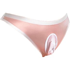 Mona's Choice Stretchy Mens Bikini Briefs with Ice Silk Pouch or Sheath/Mens Panties (US, Alpha, One Size, Regular, Regular, 1, White Pouch)