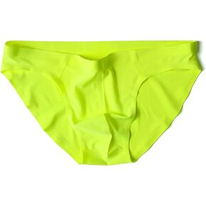 Underwear Men's Low Rise Stretch Hip Briefs Traceless Ice Silk Fluorescent Green