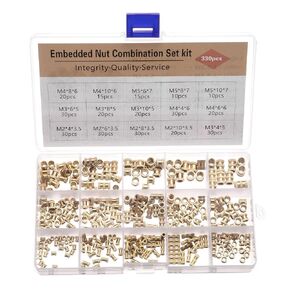 MECCANIXITY 460Pcs M2 M3 M4 M5 Female Thread Knurled Nuts Brass Insert Embedment Nuts Kit, for Plastic 3D Printing Injection Molding