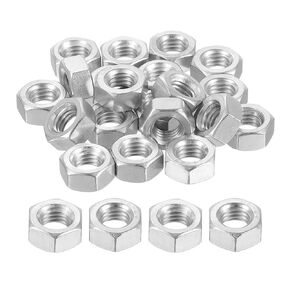 uxcell Left-Hand Hexagonal Nut, M10x1.5mm 304 Stainless Steel Left-Hand Reverse Hexagonal Nut for Assembling and Fastening, Silver 10pcs