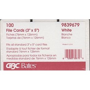 GBC Bates 3"x5" Replacement Cards for Rolodex. White, unruled. 3x5. Pack of 100. Guaranteed to work perfectly in all 3 x 5 Rolodex rotary file systems.