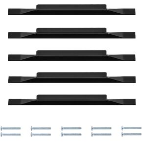 sunnymark&co 10 Pack Cabinet Drawer Door Knobs,Pull Handle,Kitchen Door Handles Drawer Pull Handles Fashion Bar Door Handle (Black 10 Pack, Hole Centers：3-3/4in (96mm))