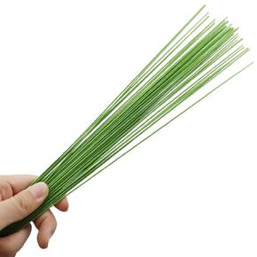 Green Floral Wire 50 PCS 14 Inch 18 Gauge (1.2mm) Paper Wrapped Floral Stem Wire Wreath Wire Florist Wire Strong Wire for DIY Crafts Garland Flower Arrangements and Christmas Wreaths Tree