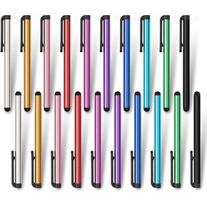 homEdge Slim Stylus Pen Set of 20 Pack, Universal Stylus Compatible with All Device with Capacitive Touch Screen – 10 Color
