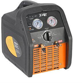 آلة استرداد غاز التبريد PB Motor Tech 3/4HP، وحدة إعادة تدوير الفريون 110 فولت 60 هرتز - محمولة، بدون زيت، ومتعددة الاستخدامات لأنظمة تكييف الهواء للسيارات والمنزلية. يعيد تدوير كل من سائل التبريد والبخار in Kuwait