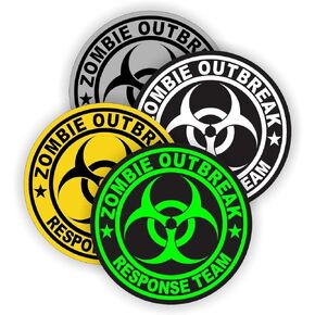 4pcs Biohazard Symbol Zombie Response Team | Hard Hat Sticker Umbrella Corporation
