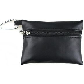 1Pc Black Mini Golf Tee Pouch Bag, Durable Golf Ball Tee Storage Bag Leather Golf Tees Pocket with Zipper, Golf Supplies Accessories Golf Club Bag Accessories Golf
