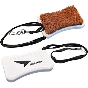 Birdie Brush Retractable Golf Club Brush and Groove Cleaner with Extra Long Lanyard and Clip. No Water Needed. Great for Cleaning & Polishing. Made with Coir.