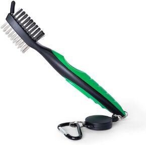Wedge Guys Golf Club Brush Groove Cleaner with Retractable Zip-line and Aluminum Carabiner Cleaning Tools