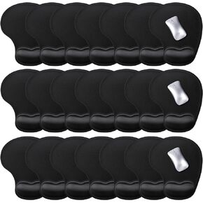 20 Pieces Mouse Pad with Wrist Support Gel Mouse Pad with Wrist Rest Black Pain Relief Comfortable Gaming Mouse Pad with Non Slip Pu Base for Computer Laptop Desk Home Office Travel