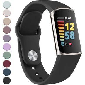 Meliya متوافق مع Fitbit Charge 5 Bands للرجال والنساء، سوار رياضي من السيليكون الناعم المقاوم للماء وحزام بديل لـ Fitbit Charge 5 متتبع اللياقة البدنية المتقدم