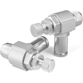TAILONZ PNEUMATIC 304 Stainless Steel Push to Connect Air Line Fitting Air Flow Control Valve 1/4 Inch od 1/4 Inch NPT Elbow 90 Degree Air Speed Fitting Push Lock SL-1/4-N2(Pack of 1)