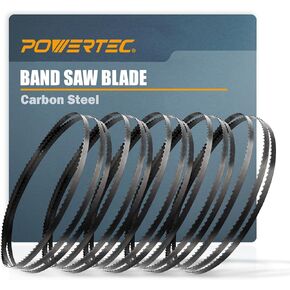 POWERTEC 59-1/2 Inch Bandsaw Blades, 3/8" x 18 TPI Band Saw Blades for Wen 3959, Sears Craftsman, Porter-Cable, Ryobi, Delta, B&D and Skil 9" Band Saw for Woodworking, 5 Pack (13104-P5)