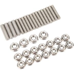 Oil Pan Studs, Engine Oil Pan Studs Set 304 Stainless Steel Surface Polished High Temperature Resistant for SBC 283 327