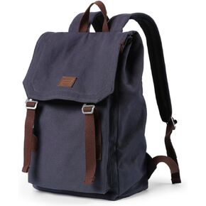 XINCADA Canvas 16 Inch Laptop Backpack for Men & Women,College Bookbag Computer Bag,Vintage Casual Daypack Backpacks,Carry on Flap Backpack Travel Rucksack