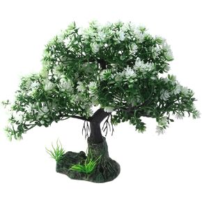 MY MIRONEY Aquarium Plants Artificial Green Water Plants Tree Plastic Fish Hides Tree for Fish Tank Decorations