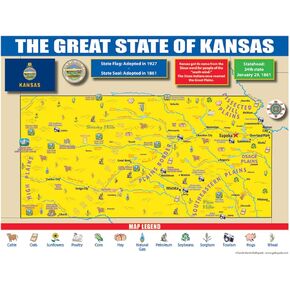 Gallopade Publishing Group Kansas State Map for Students - Pack of 30 (9780635106438)