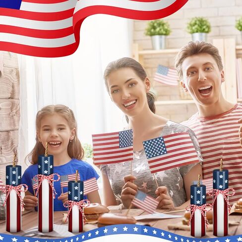 Tradder 6 Pcs Patriotic Tiered Tray Decor 4th of July Wooden Firework Decor Memorial Day Wood Signs Decorations July 4th Centerpieces Independence Day Red White Blue Table Tiered Tray Decor(Round) in Saudi Arabia