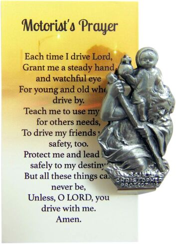 Westmon Works St Christopher Car Visor Clip Set with Patron Saint of Travelers Prayer Card in Saudi Arabia