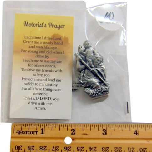 Westmon Works St Christopher Car Visor Clip Set with Patron Saint of Travelers Prayer Card in Saudi Arabia