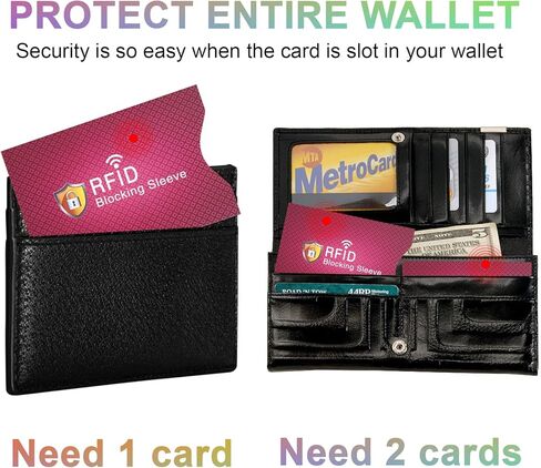 حامل بطاقة LemonBest RFID وأكمام طويلة وواقي بطاقة الائتمان ومنع سرقة الهوية وأكمام حجب RFID تصميم نحيف محمول للسفر في الهواء الطلق (4 Pack-A) in Kuwait