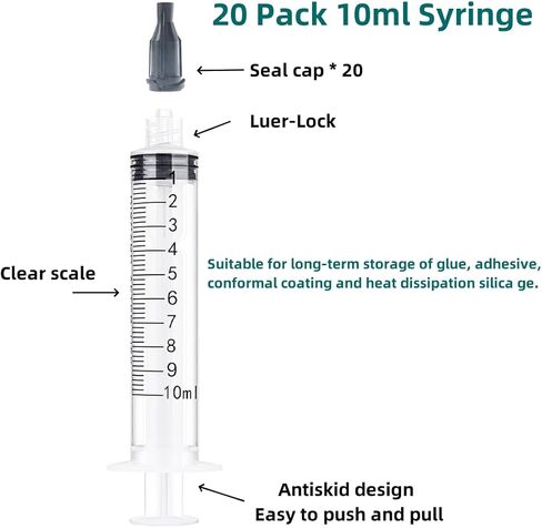 30Pack 1ml lastic Syringe, Plastic Syringe, Individual Package, Suitable for Lip Gloss, Paint, Epoxy Resin, Plants, Pet, Glue or Oil, Measuring Liquids and Refilling in Kuwait