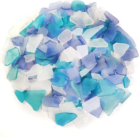 Clear Sea Glass Seaglass Broken Pieces Bulk for Beach Party Decoration,Aquarium,Home Vase Fillers,Crafts,1 LB in Saudi Arabia