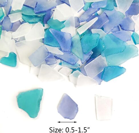 Clear Sea Glass Seaglass Broken Pieces Bulk for Beach Party Decoration,Aquarium,Home Vase Fillers,Crafts,1 LB in Saudi Arabia