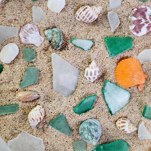 Clear Sea Glass Seaglass Broken Pieces Bulk for Beach Party Decoration,Aquarium,Home Vase Fillers,Crafts,1 LB in Saudi Arabia