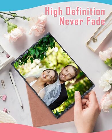 1 Pack Sublimation Slate Blank,Heat Thermal Transfer Stone Photo Frame,5.6"x 7.6"Rock Plaque with Display Holder Design for Desktop Souvenir,DIY Personalized Gift in Saudi Arabia