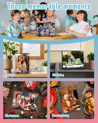 1 Pack Sublimation Slate Blank,Heat Thermal Transfer Stone Photo Frame,5.6"x 7.6"Rock Plaque with Display Holder Design for Desktop Souvenir,DIY Personalized Gift in Saudi Arabia