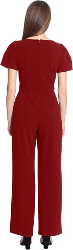 Maggy London womens Sleek and Sophisticated Crepe Jumpsuit With Puff Sleeves Workwear Event Occasion Guest of in Saudi Arabia