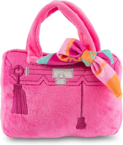 Haute Diggity Dog Pawda Handbag, Plush Designer Dog Toys with Interactive Squeaker, Stimulating Pet Enrichment, Machine-Washable & Safe Materials for All Breeds, Size Small in Saudi Arabia