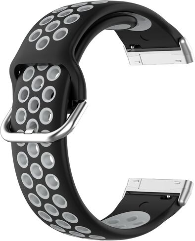 Compatible For Fitbit Versa 4 Replacement Band, Replacement Silicone Wrist Strap Band, Soft And Durable(Black+Gery) in Saudi Arabia