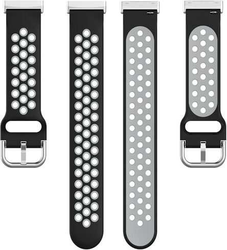Compatible For Fitbit Versa 4 Replacement Band, Replacement Silicone Wrist Strap Band, Soft And Durable(Black+Gery) in Saudi Arabia