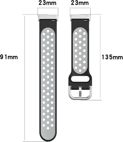 Compatible For Fitbit Versa 4 Replacement Band, Replacement Silicone Wrist Strap Band, Soft And Durable(Black+Gery) in Saudi Arabia