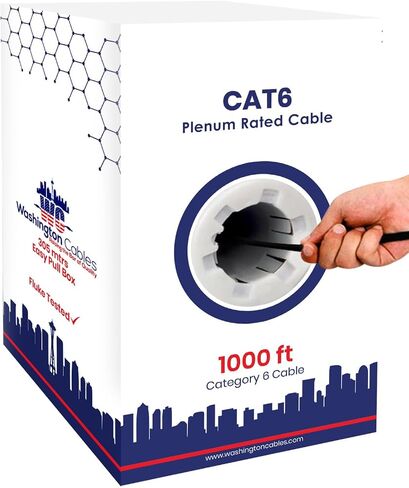 | كابل إيثرنت CAT6 Plenum (CMP) 100% من النحاس العاري بطول 1000 قدم | DSX-8000 Fluke Test معتمد و550 ميجا هرتز، 23AWG، 4 أزواج UTP 1 جيجابايت | كابل الجودة (أبيض) in Kuwait