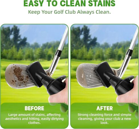 فرشاة تنظيف نادي الجولف، منظف نادي الجولف مع زجاجة مياه مضغوطة (4 أونصات) وخطاف قابل للسحب لسهولة التنظيف، هدية إكسسوارات الجولف الأكثر ملاءمة للرجال والنساء in Kuwait