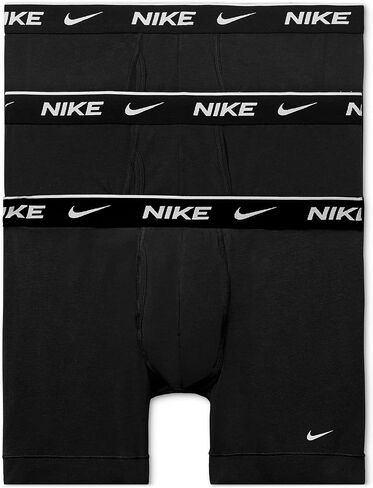 Nike Men's Everyday Cotton Stretch Boxer Briefs 3 Pack (Large, Black(KE1107-001)/W) in Saudi Arabia