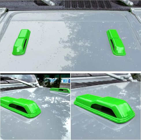 Front Engine Hood Hinge Decoration Trim Cover Fit for Jeep Wrangler JL JLU Sports Sahara Freedom Rubicon Unlimited Gladiator JT 2-4-Door 2018-2021, ABS 2pcs (Green) in Saudi Arabia