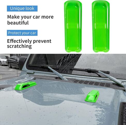 Front Engine Hood Hinge Decoration Trim Cover Fit for Jeep Wrangler JL JLU Sports Sahara Freedom Rubicon Unlimited Gladiator JT 2-4-Door 2018-2021, ABS 2pcs (Green) in Saudi Arabia