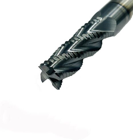 أدوات القطع مطاحن نهاية خشنة من الكربيد الصلب، HRC45 مع طلاء تيالن، 4 مزامير، قطر 3/8 بوصة، ساق 3/8 بوصة، طول القطع 1 بوصة، الطول الإجمالي 3 بوصة in Kuwait