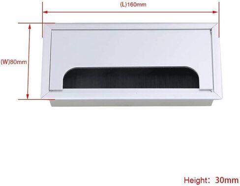 2PCS Desk Grommet Metal Rectangle Desk Cord Cable Hole Cover Grommet with Brush for Home Office Bank Computer Table (black) in Saudi Arabia