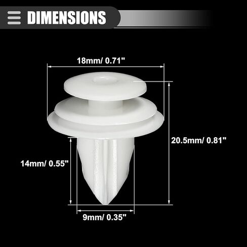 Motoforti Car Door Trim Panel Push Clips Pillar Retainer, for Nissan Pathfinder 1987-2024, Plastic, No.0155309791, White, 20 Pcs in Saudi Arabia