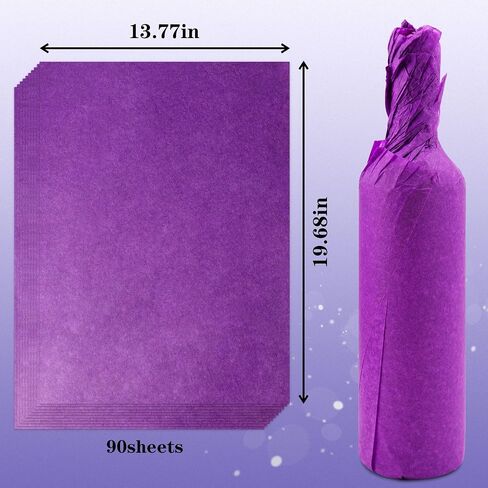 Hi Sasara 90 Sheets Purple Tissue Paper Bulk,Purple Tissue Paper for Gift Bags,Purple Gift Wrapping Tissue for Halloween,Christmas,Wedding,Birthday,DIY and Crafts,14 x 20 Inch in Saudi Arabia