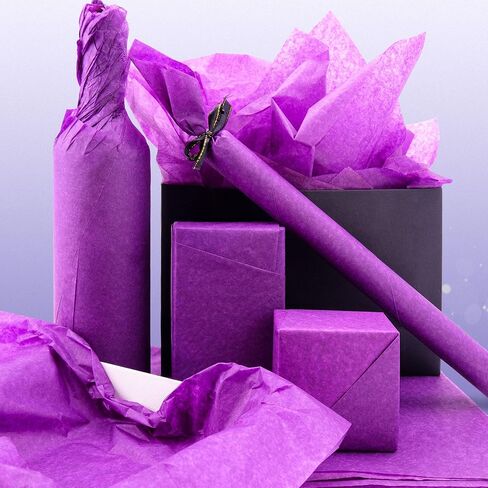 Hi Sasara 90 Sheets Purple Tissue Paper Bulk,Purple Tissue Paper for Gift Bags,Purple Gift Wrapping Tissue for Halloween,Christmas,Wedding,Birthday,DIY and Crafts,14 x 20 Inch in Saudi Arabia
