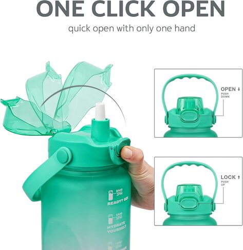 WELTRXE 64oz Water Bottle with Time Marker and Straw, BPA Free Leak Proof Half Gallon Large Motivational Water Bottle with Fruit Infuser Gym Water Jug for Fitness, Camping, Travel and Outdoor Sports in Saudi Arabia