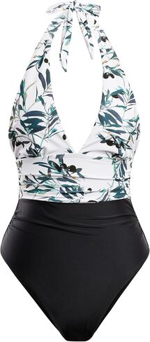 Narecte Sexy One Piece Bathing Suit for Women Tummy Control Halter One Piece Swimsuit Push Up Womens Swim Suit in Saudi Arabia