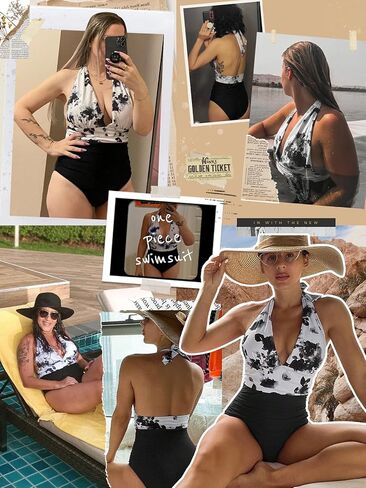 Narecte Sexy One Piece Bathing Suit for Women Tummy Control Halter One Piece Swimsuit Push Up Womens Swim Suit in Saudi Arabia